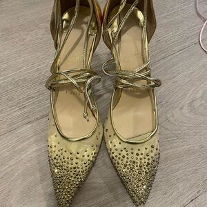 Elegant Gold Studded Women's Shoes